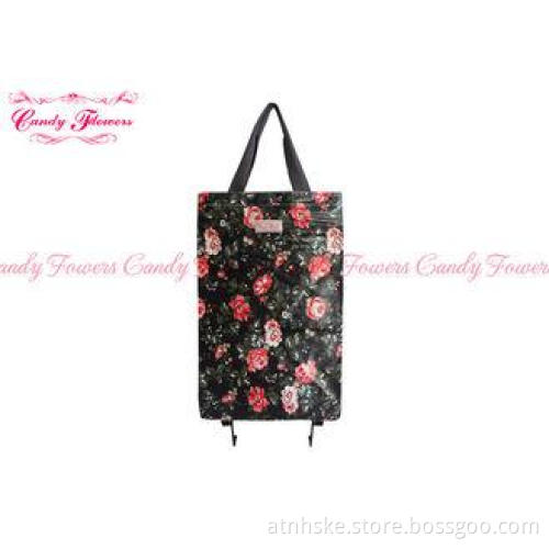 PVC Canvas Printed Reusable Shopping Bags Vintage High Capa